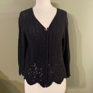 Black crochet cardigan